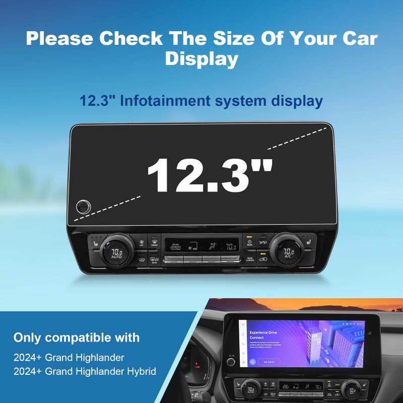 Coleya (2pcs) 2024 2025 2026 Grand Highlander Screen Protector for Grand Highlander (LE/XLE/Limited/Platinum/Nightshade/Max) 12.3-inch Touchscreen, Ultra HD 2025 Grand Highlander Hybrid Accessories - Image 2