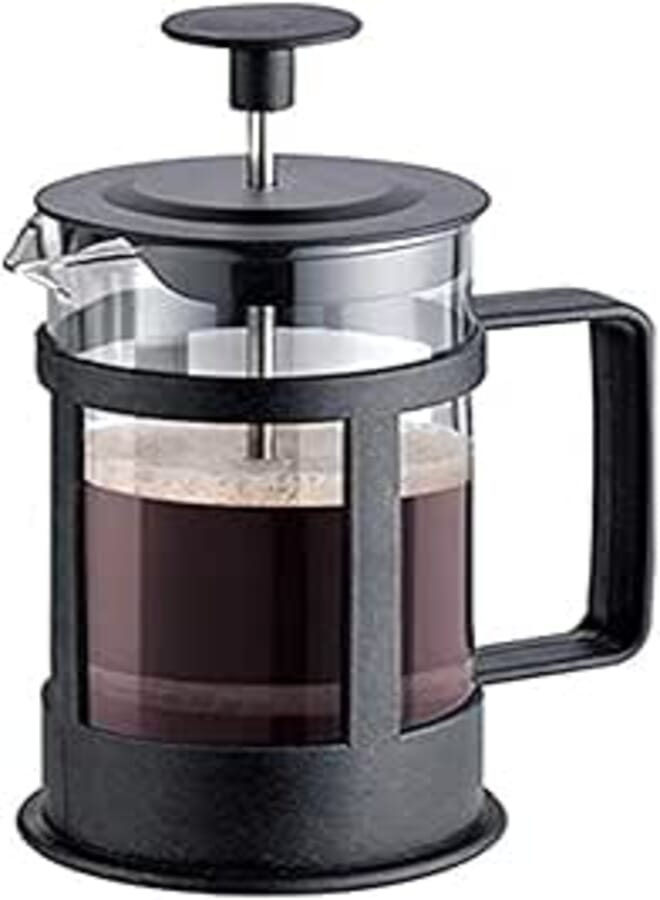 Salt New French Press Coffee & Tea Maker, Thickened Borosilicate Glass Coffee Press with Filter Screens, Rust-Free and Dishwasher Safe, 100% BPA Free… (350ml)