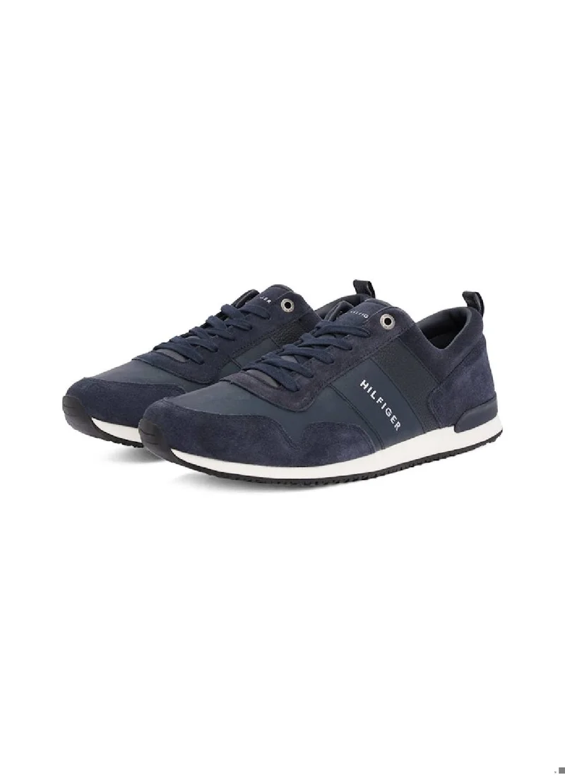 TOMMY HILFIGER Men's Leather Sued Mix Runner Sneakers - Suede, Blue