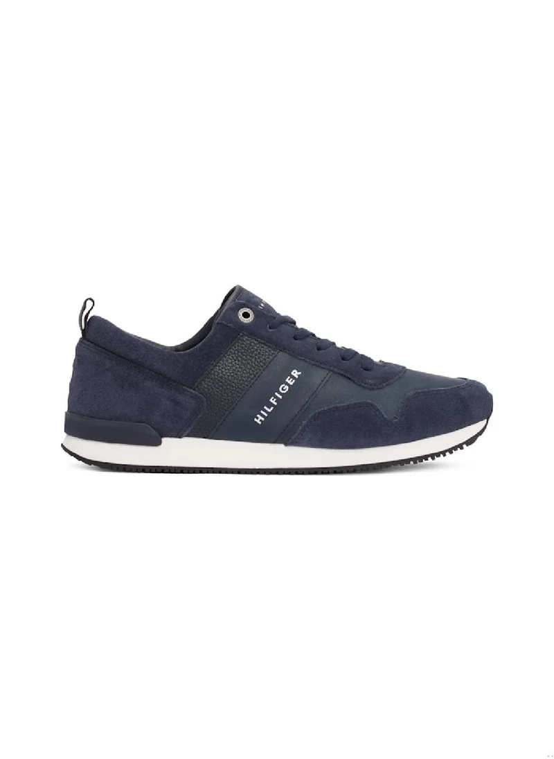 TOMMY HILFIGER Men's Leather Sued Mix Runner Sneakers - Suede, Blue