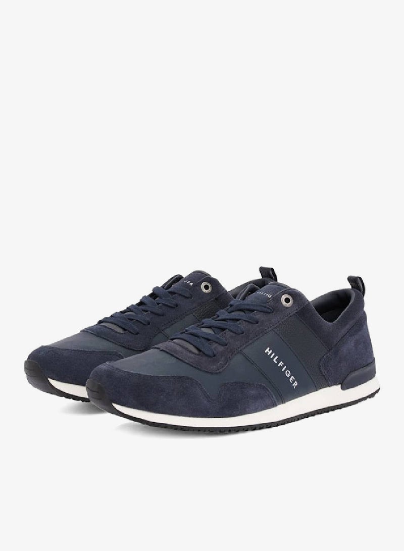 TOMMY HILFIGER Leather Sued Mix Runner Sneakers - Image 2