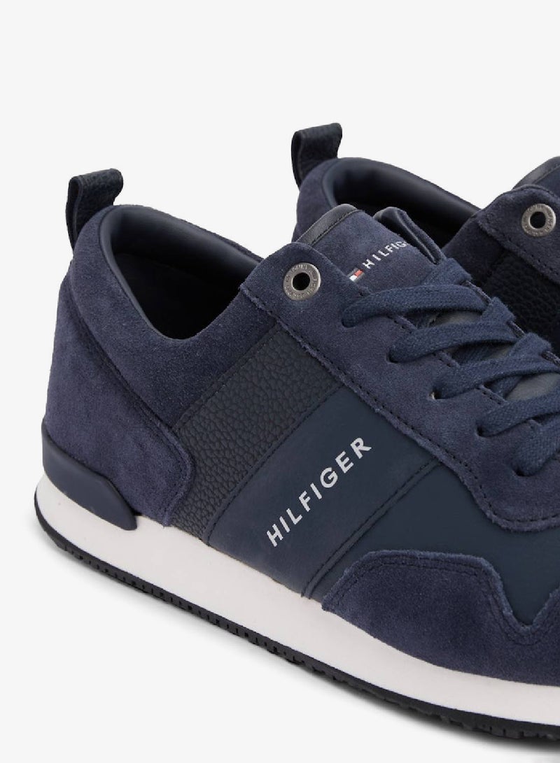 TOMMY HILFIGER Leather Sued Mix Runner Sneakers - Image 5