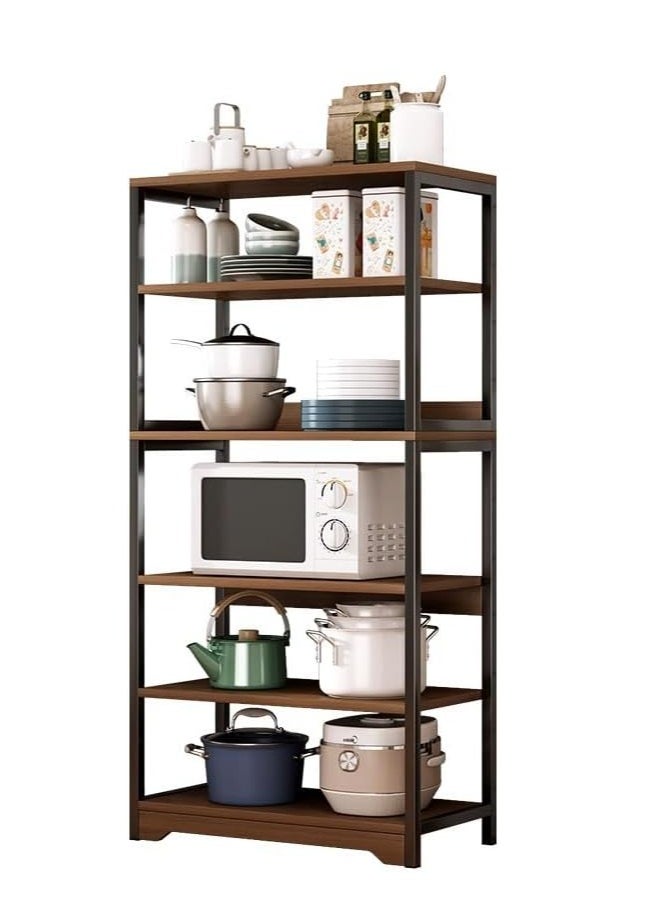 Raxoom 5-Tier Kitchen Storage Cabinet with Shelves,Multi Function Microwave Oven Stand,Wooden Rack Unit for Home Kitchen,Black  - Image 2