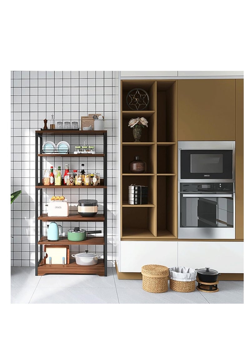 Raxoom 5-Tier Kitchen Storage Cabinet with Shelves,Multi Function Microwave Oven Stand,Wooden Rack Unit for Home Kitchen,Black  - Image 3