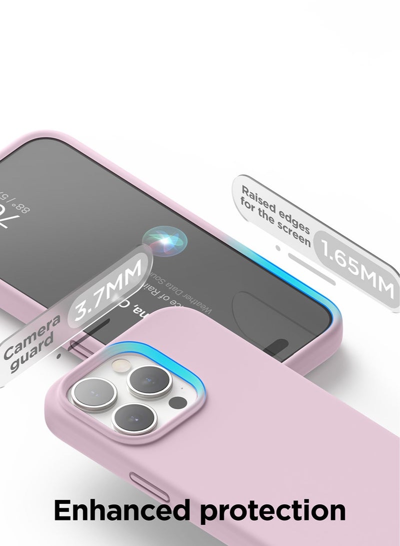 Elago Liquid Silicone for iPhone 15 PRO Case Cover with Full Body Protection, Shockproof, Slim, Anti-Scratch Soft Microfiber Lining - Light Lilac - Image 5