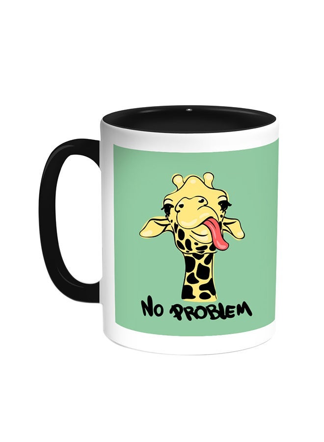 Giraffe - No Problem Printed Coffee Mug Black/White 11ounce