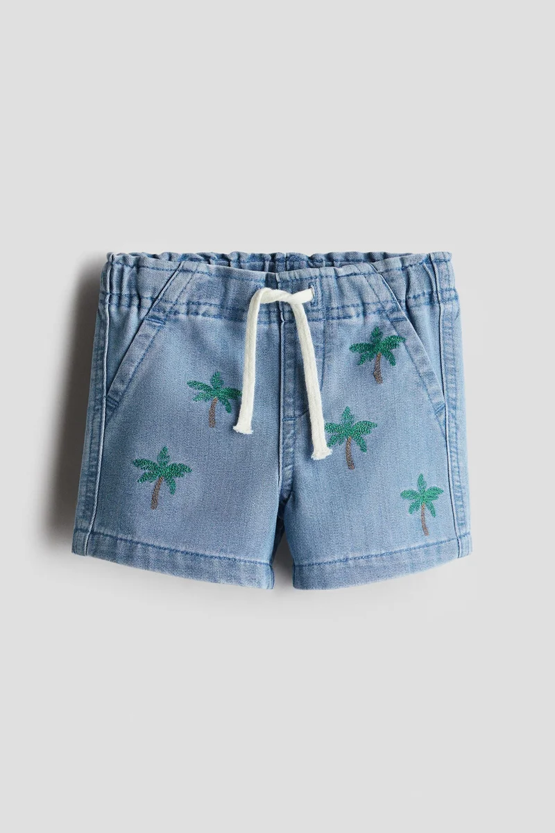 H&M Embroidery-detail denim shorts