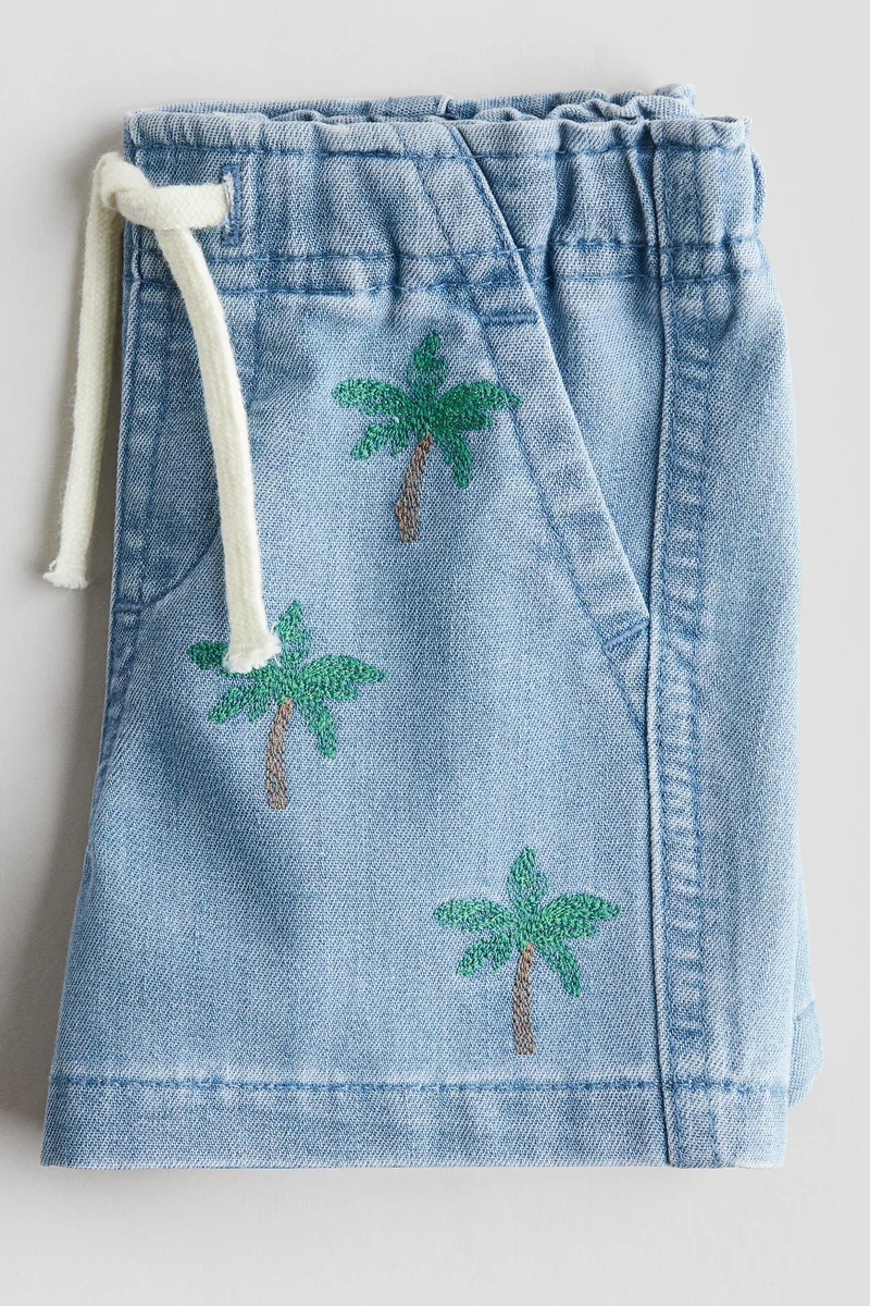 H&M Embroidery-detail denim shorts