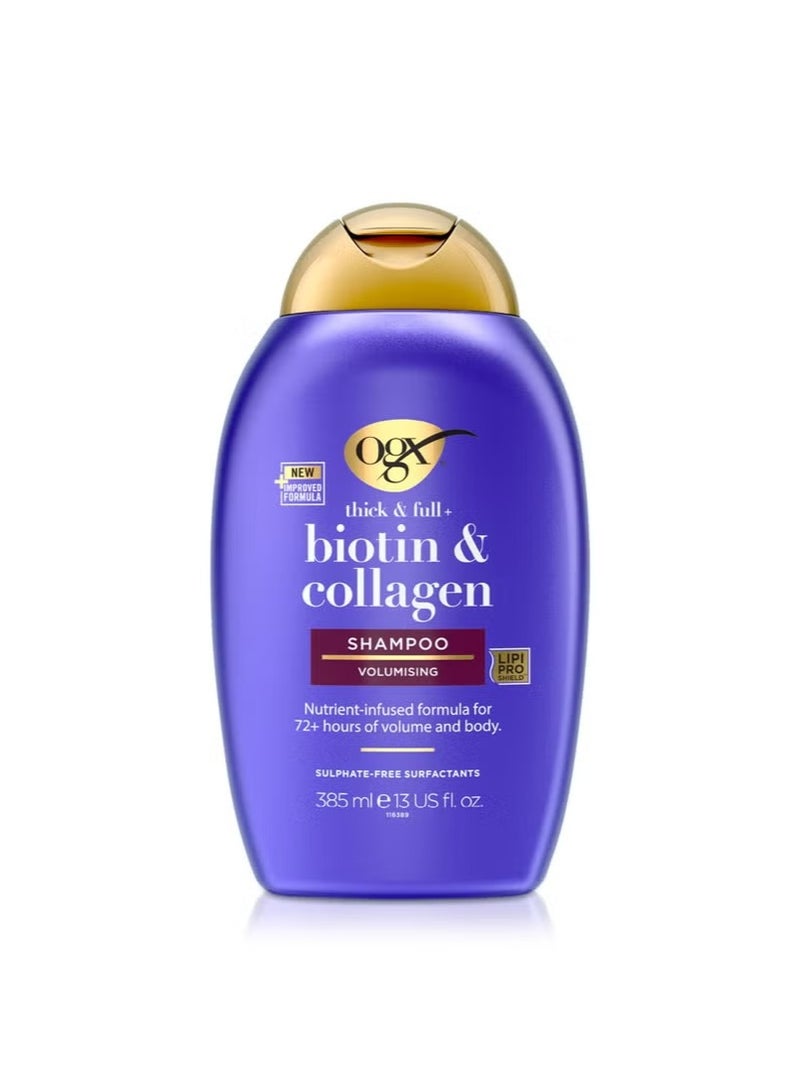OGX Thick & Full + Biotin & Collagen Volumising Shampoo, 385ml - Image 1