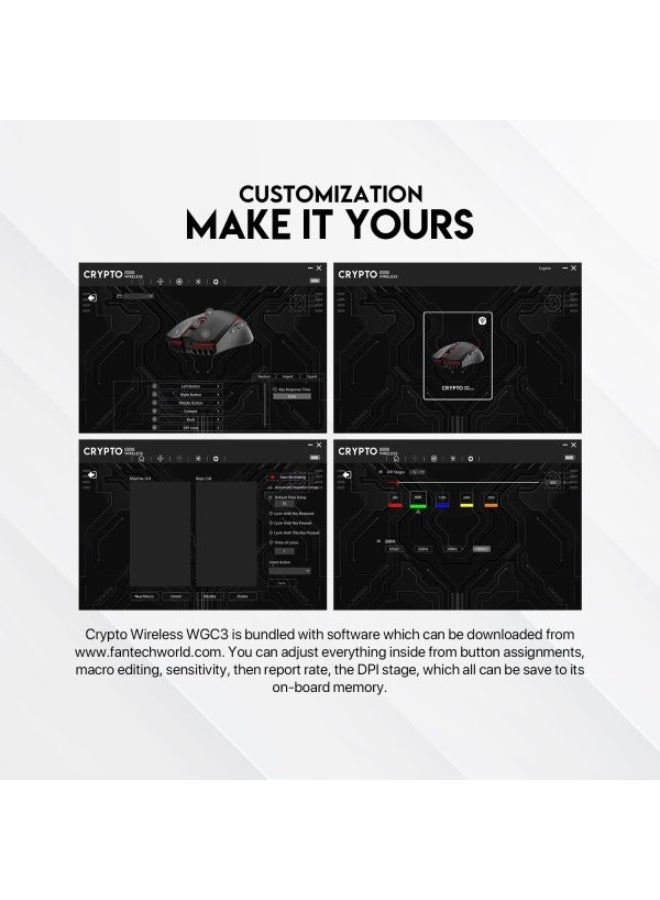 فانتيك ماوس الألعاب اللاسلكي ثنائي الوضع FANTECH WGC3 CRYPTO - Image 4