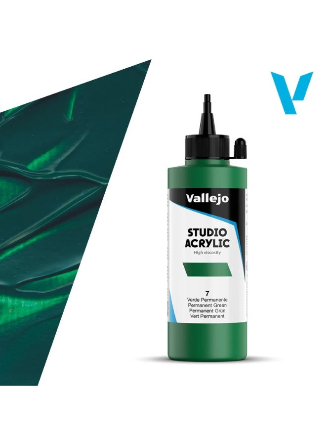فاليجو طلاء أكريليك ستوديو ٢٠٠ مل - أخضر دائم | لون أكريليك احترافي عالي الصبغة