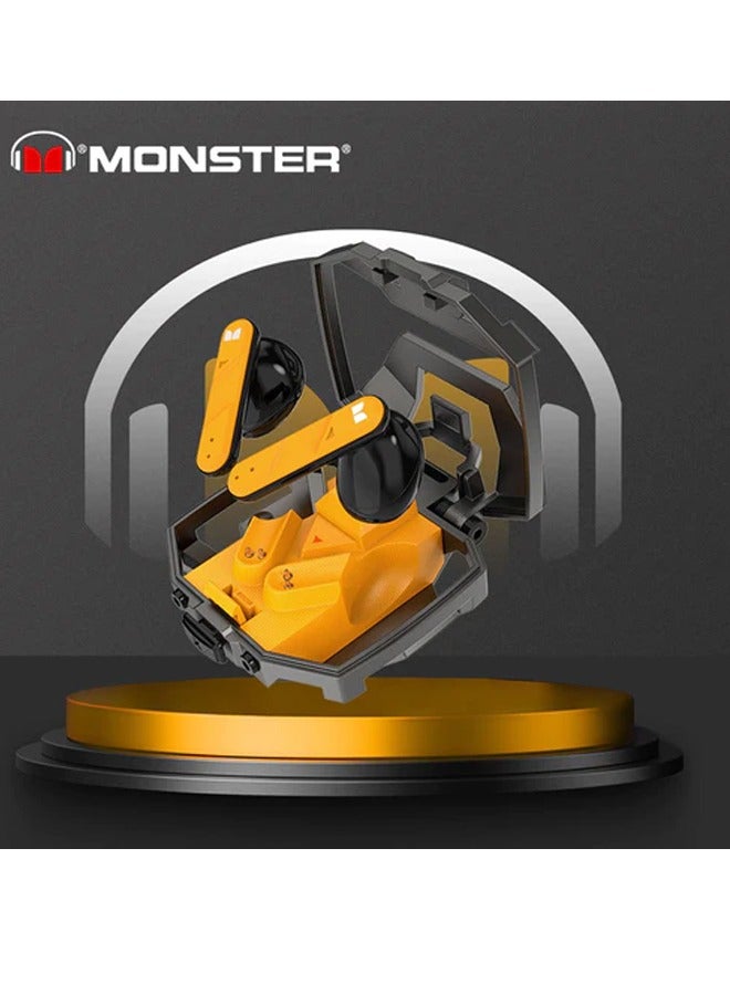 Monster XKT09 Wireless Bluetooth Earbuds Gaming Headphones Deep Bass Low Latency Game Headset with Built-in Microphone Noise Cancelling Tamish - Image 1