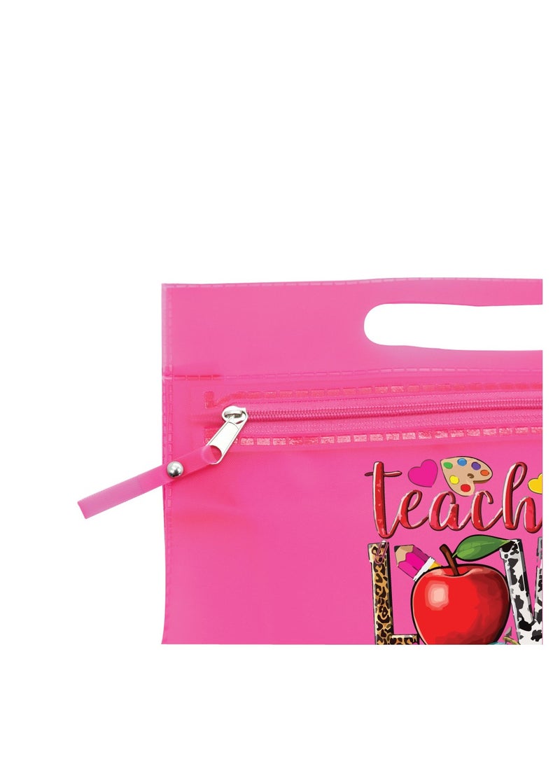 PRINTSHOP4ME Teachers Day Gift Pink Transparent Cosmetic Bag with zipper closure - Teacher Appriciation Gift - Gift for Teacher - Teacher Gifts  - Image 4