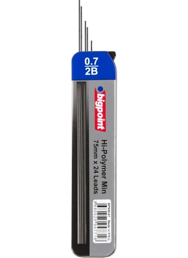 Bigpoint Pencil Tip 0.7mm 2B 75mm 24 Tube Box of 12  - Image 1