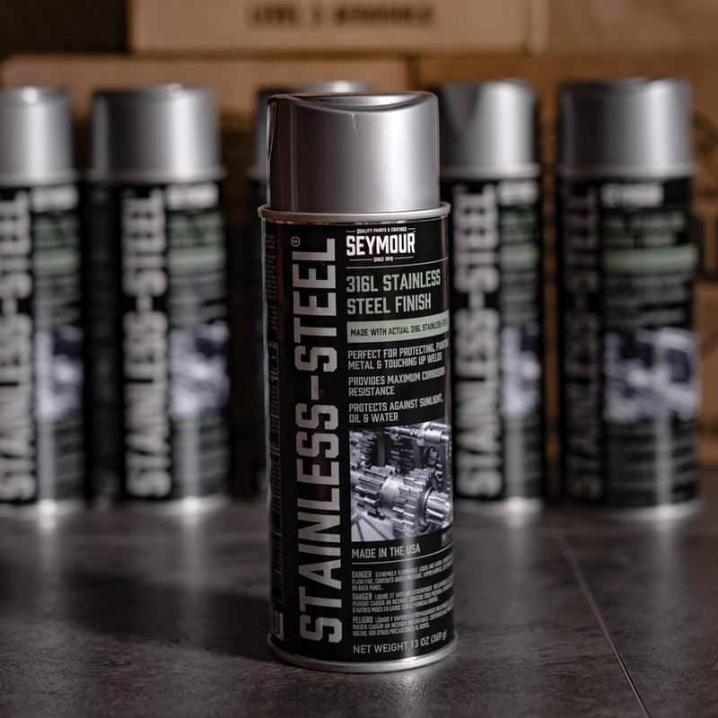 SEYMOUR Stainless Steel Rust Protective Spray Paint - STAINLESS STEEL SPRAY 16 Oz. Can, 13 Oz. Net Wt - Image 3