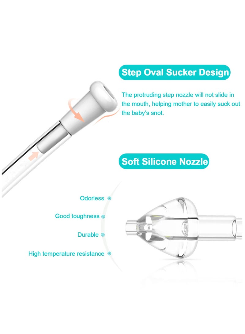 SYOSI Nasal Aspirators Baby, Baby Nose Unblocker Premium Anti-backflow Snot Sucker for Baby, Newborn and Toddlers Nose Congestion Relief(2 Pcs) - Image 1