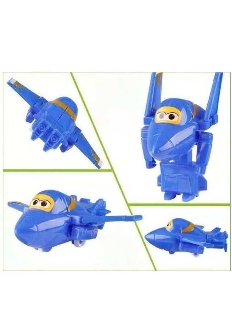 SUPER WINGS 4 Piece Super Wings Airplane Toys Mini Action Figures Super Wing Deformation Toy Set,Transformer Toys - Image 2