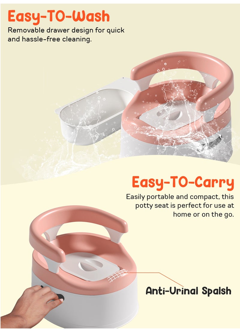 BAYBEE Baybee Giggle Baby Potty Training Seats|Potty seat for Kids-Potty Toilet Seat with Removable Tray BPA Free|Toddler Toilet Seat 1-3 Years Boy's Girl's (Pink)  - Image 5