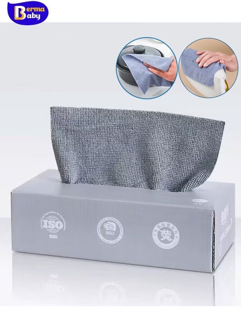 20PCS/Box Microfiber Towel Absorbent Kitchen Cleaning Dishcloth Non-stick Oil Dish Rags Napkins Tableware Home Cleaning Towels