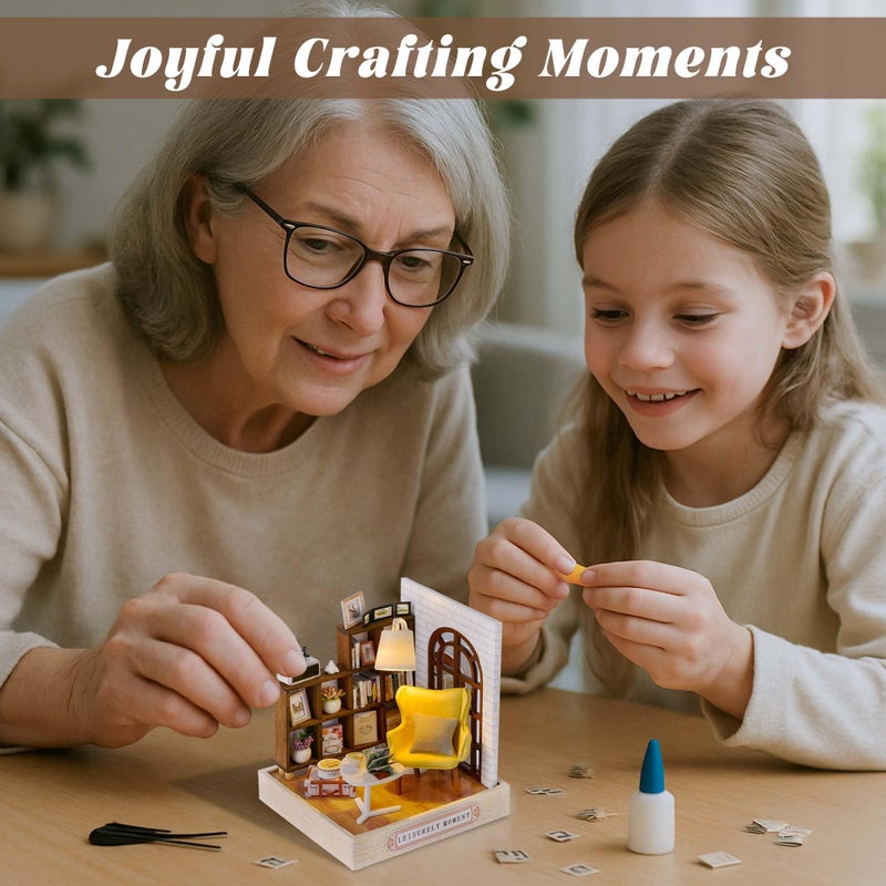 Flever Dollhouse Miniature DIY House Kit Creative Room with Furniture for Romantic Valentine's Gift (Leisurely Moment) - Image 5