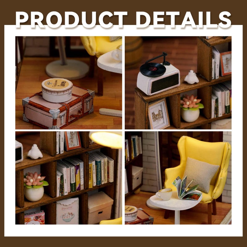 Flever Dollhouse Miniature DIY House Kit Creative Room with Furniture for Romantic Valentine's Gift (Leisurely Moment) - Image 3