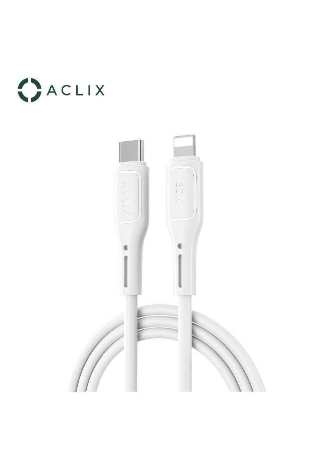 ACLIX USB-C to iP Fast Charging Cable 1M White - Image 1