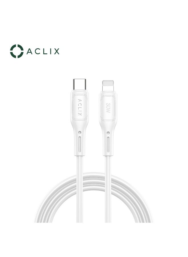 ACLIX USB-C to iP Fast Charging Cable 1M White - Image 3
