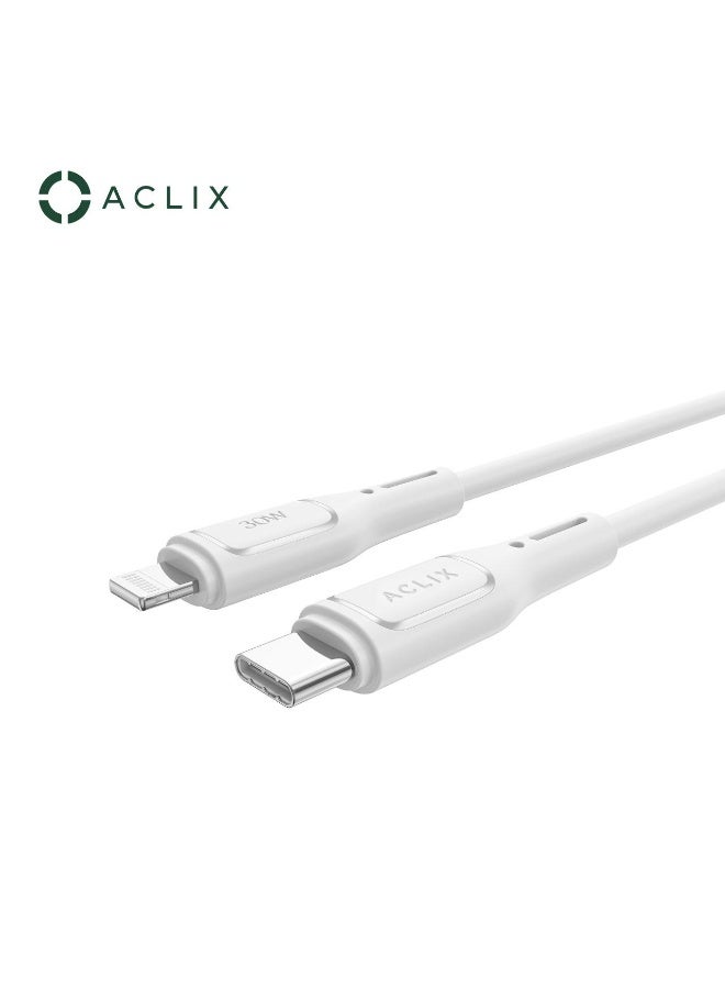 ACLIX USB-C to iP Fast Charging Cable 1M White - Image 2
