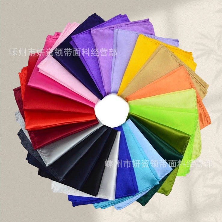 Wedding Banquet Men'S Formal Suit Dress Pocket Towel Handkerchief Small Square Scarf Chest Towel Black Red Blue Green Solid Color - Image 2