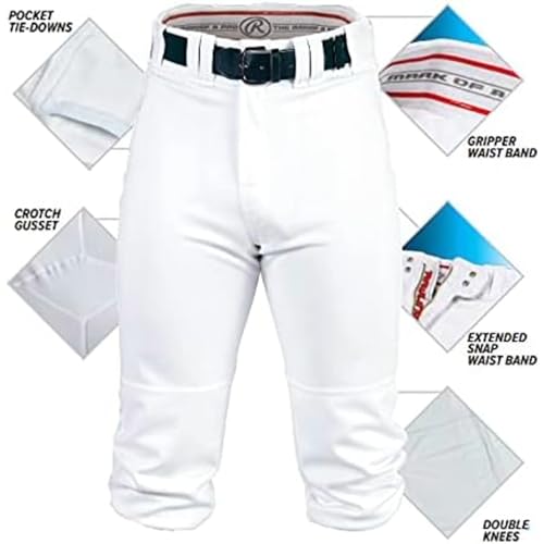 Rawlings | PRO 150 Knicker Baseball Pant | White | Youth Medium - Image 3