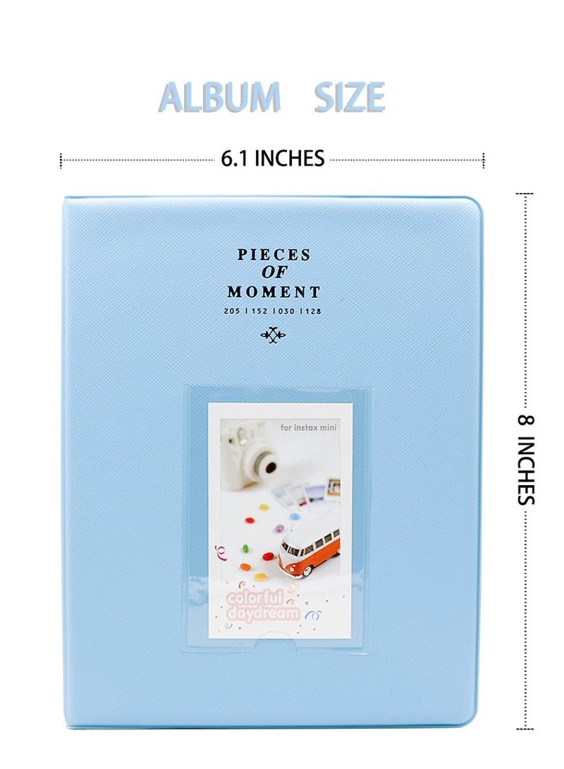 SOLARAE 64-Piece Mini Pocket Album for Fujifilm Instax Mini 7s, 8, 8+, 9, 25, 26, 50s, 70, 90 Instant Cameras - 3-Inch Photo and Business Card Album (Ice Blue) - Image 4