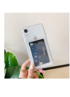 Generic Clear Wallet Phone Case for iPhone XR Upgrade Card Slot Case Slim Fit Protective Soft TPU Shockproof Cover with Cute Card Holder - Transparent  - Image 3