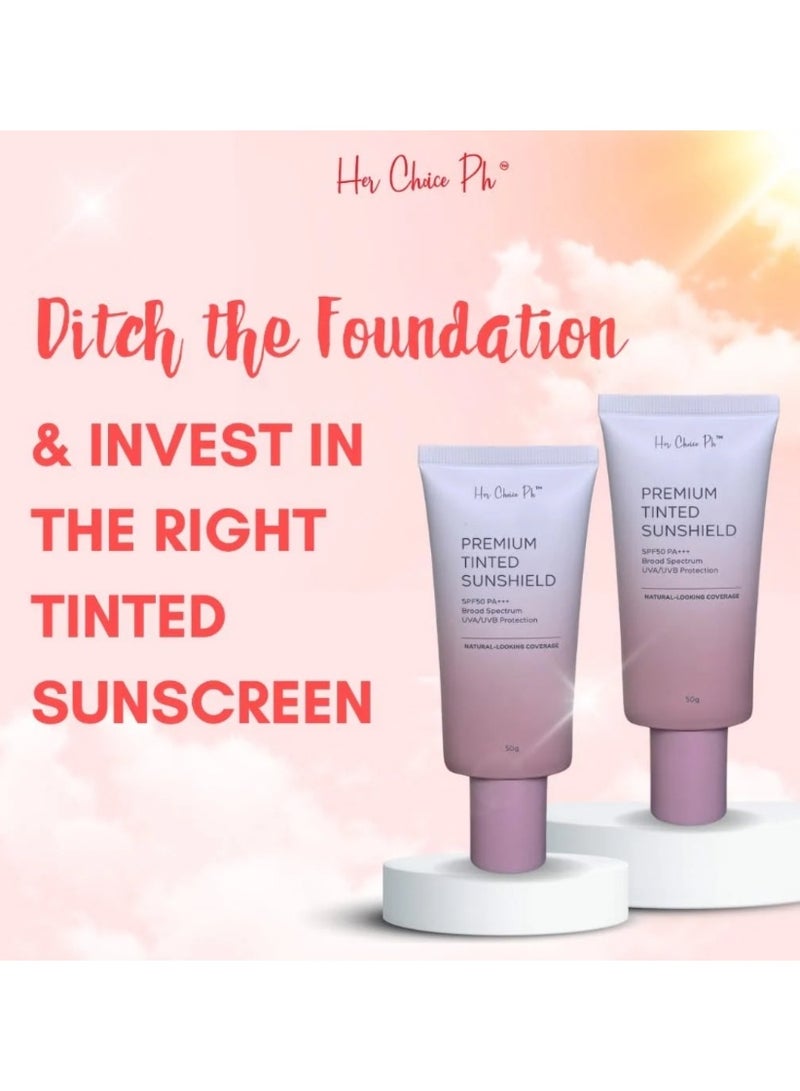Her Choice Ph Premium TINTED SUNSHIELD SPF50- 50gm - Image 5