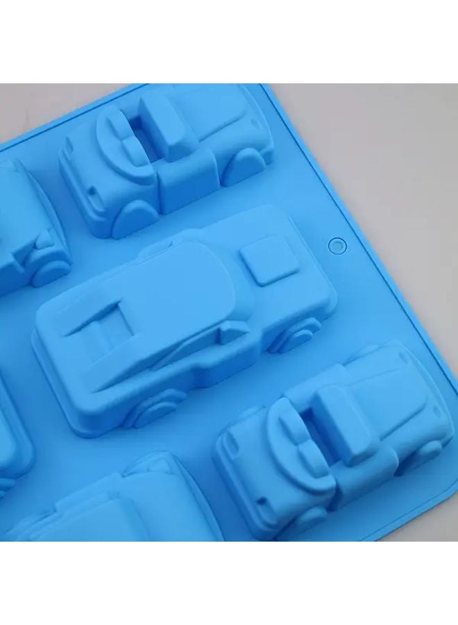 Blue Car 8 Cavity Silicone Mold For Baking Cakes Soaps Plaster Crafts Racing Shape - Image 4