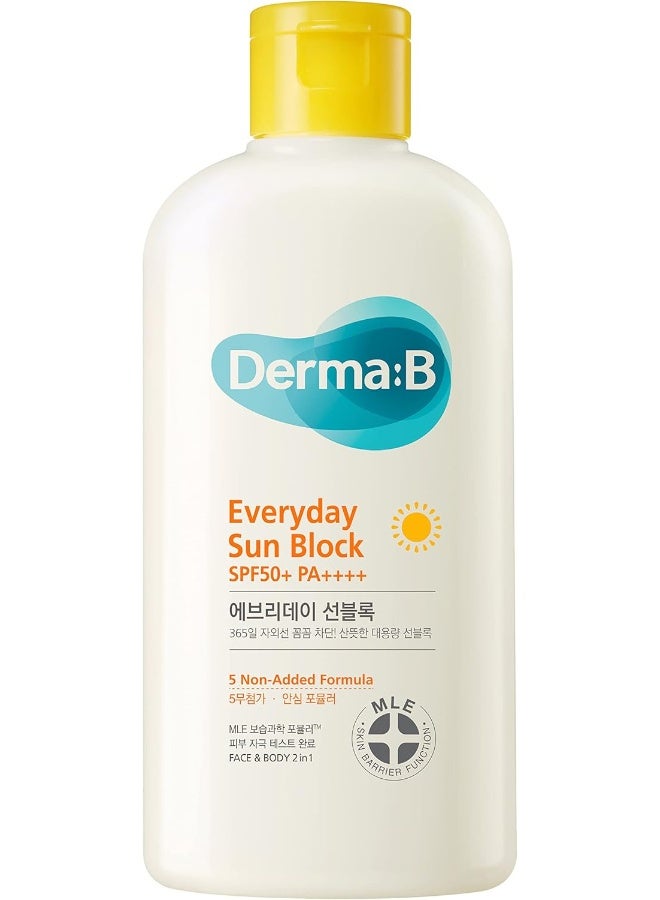 Derma B Everyday Sun Block Large Size Sunscreen SPF50+ PA++++ 6.71 Fl Oz, 200ml - Image 1