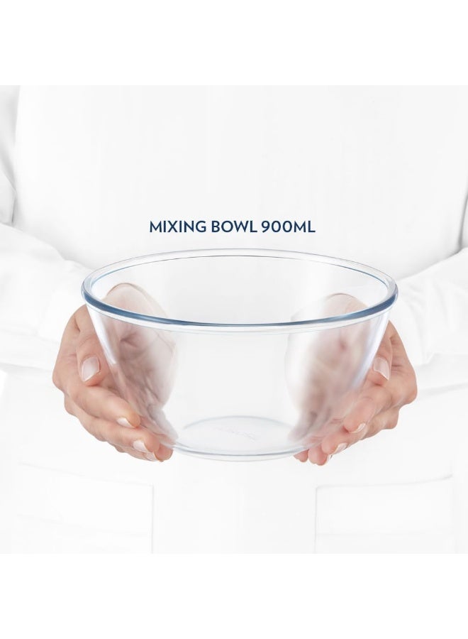 Borosilicate Round Glass Mixing Bowl Oven Safe Mixing Bowl Glass Serving Bowl 900 Ml Transparent - Image 4