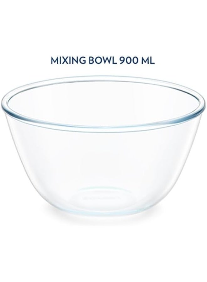 Borosilicate Round Glass Mixing Bowl Oven Safe Mixing Bowl Glass Serving Bowl 900 Ml Transparent - Image 2
