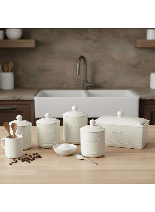 Pan Home Ceramic Bread Bin - White - Image 3