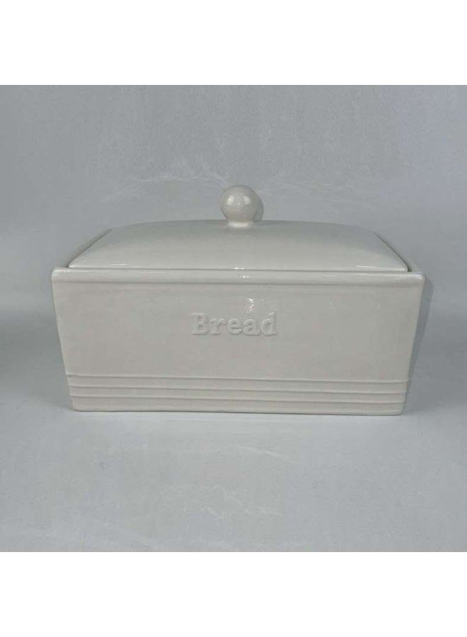 Pan Home Ceramic Bread Bin - White - Image 4