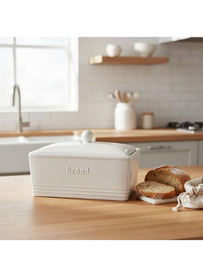 Pan Home Ceramic Bread Bin - White - Image 1