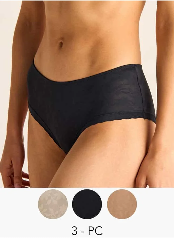 فاف Set of 3 - Textured Briefs with Elasticated Waistband