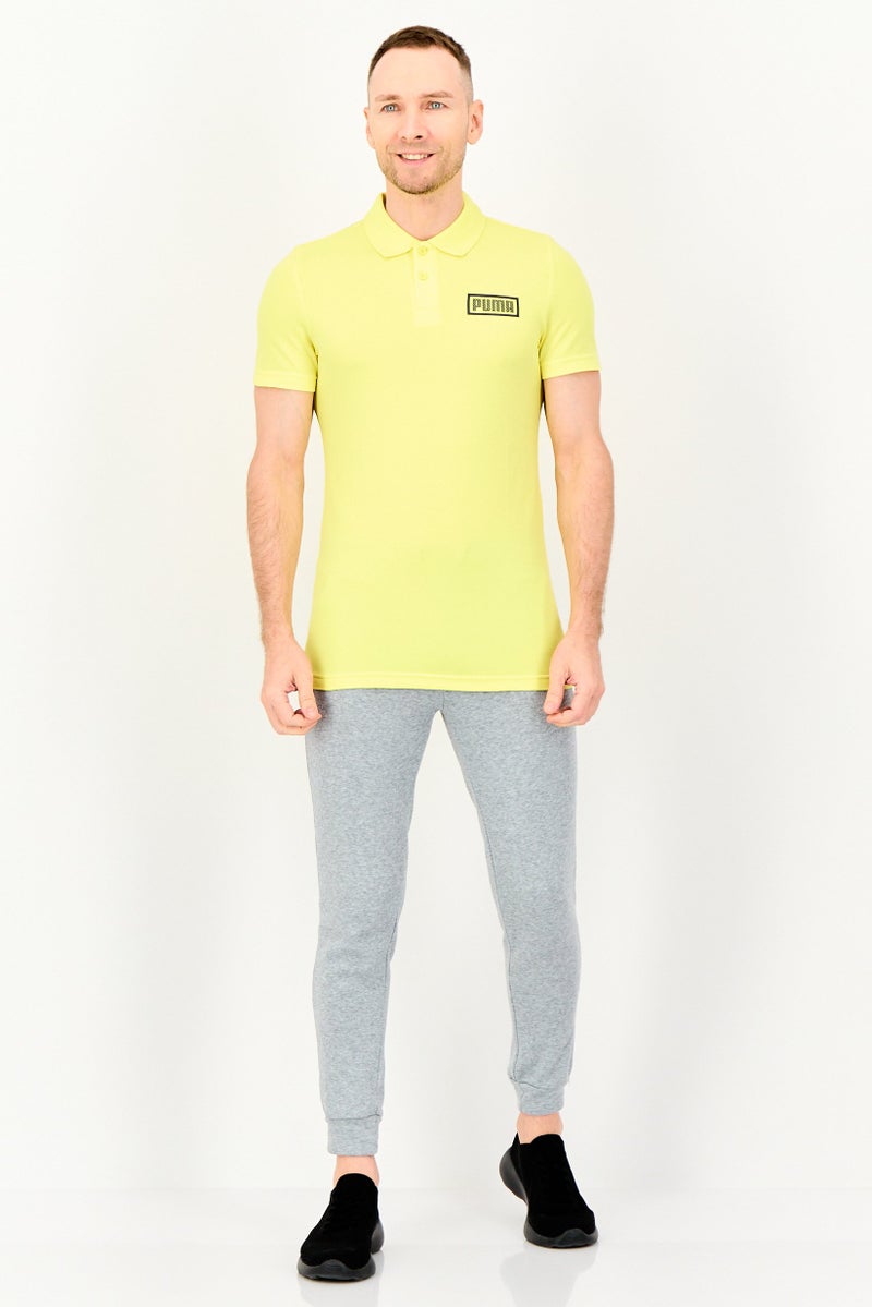 PUMA Men Sportswear Fit Short Sleeve Outdoor Polo Shirt, Bright Yellow - Image 3