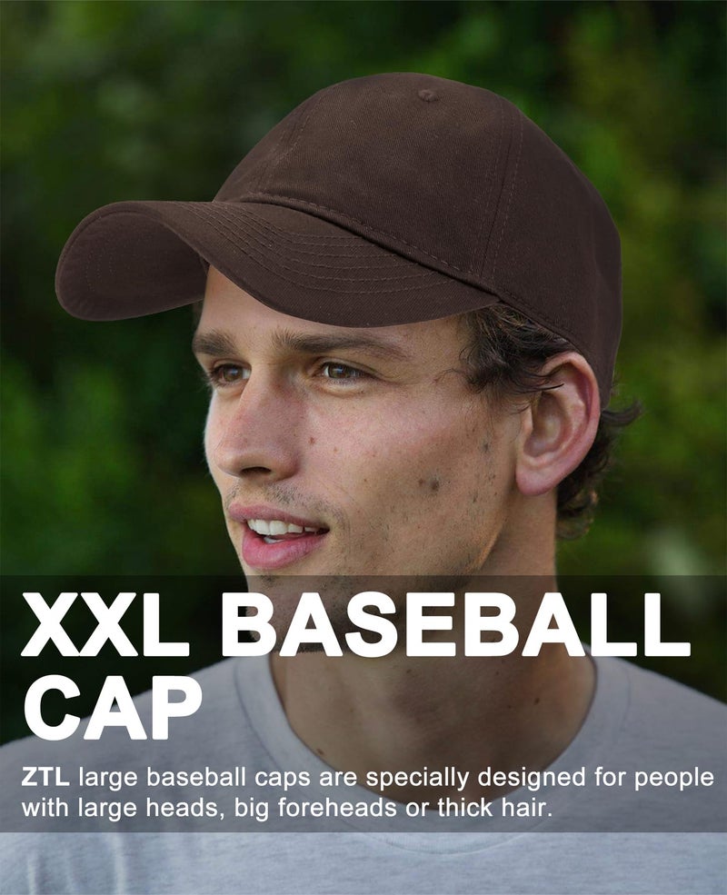 Ztl قبعة بيسبول XXL كبيرة الحجم للرؤوس الكبيرة 23.6"-25.6"، قبعة بيسبول قطنية كبيرة جداً، قبعات آباء غير هيكلية كبيرة الحجم باللون الأسود - Image 3