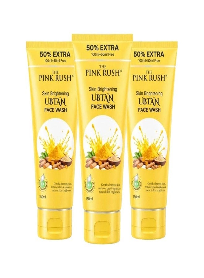 The Pink Rush غسول الوجه بينك راش (أوبتان) 100 مل، عبوة من 3 قطع، تنظيف عميق لجميع أنواع البشرة، لبشرة متألقة، خالٍ من البارابين، لتفتيح البشرة - Image 1