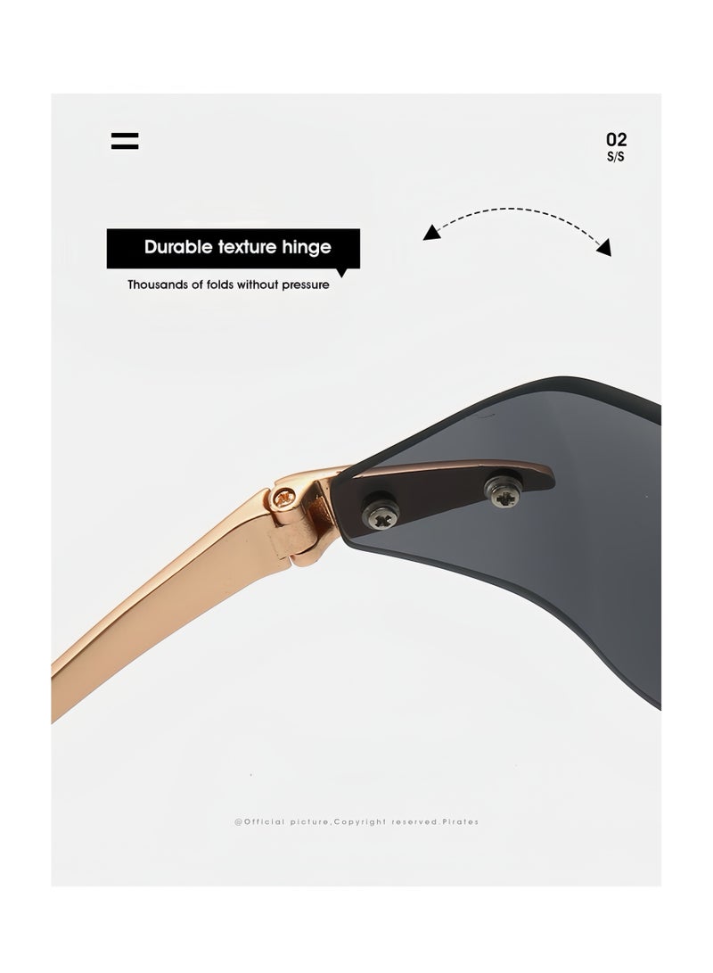 جديد نمط الشخصية الأوروبية والأمريكية النظارات الشمسية بدون حدود - Image 4