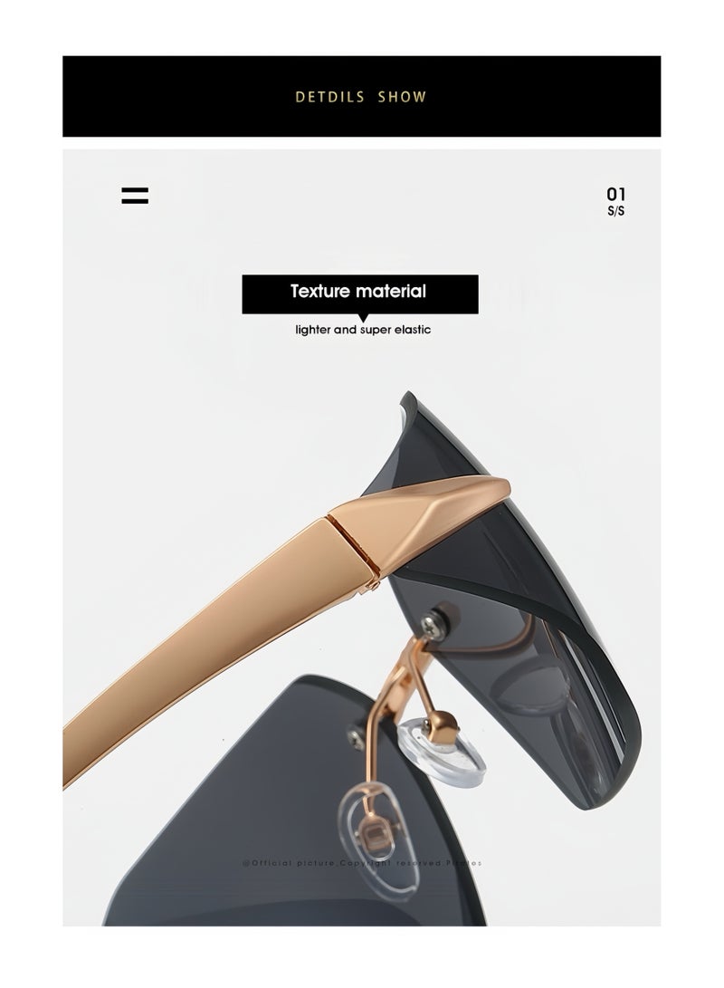 جديد نمط الشخصية الأوروبية والأمريكية النظارات الشمسية بدون حدود - Image 3