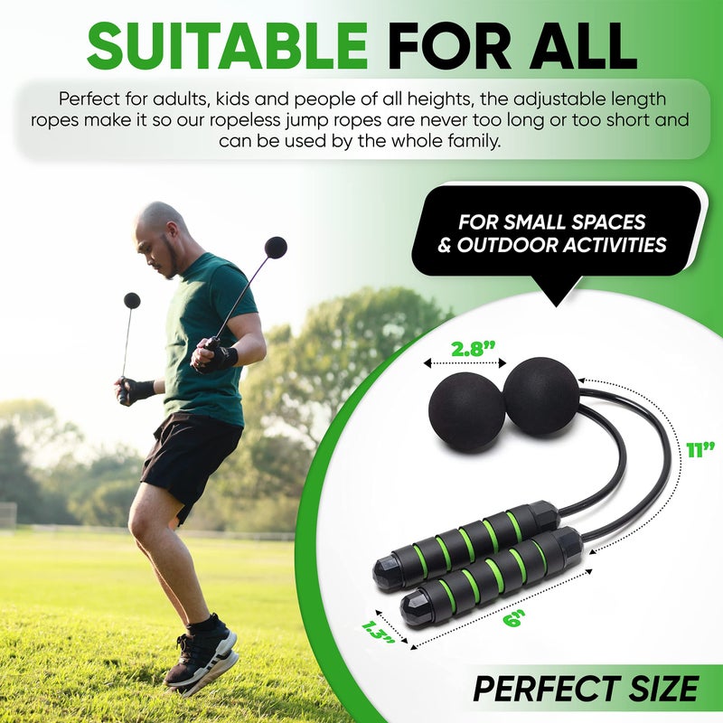 TugSport Bod Ropes Cordless Jump Rope Beachbody MBF - Adjustable Length Ropes Ropeless Jump Rope For Beachbody - Emulate Weighted Ropes With Our Indoor Jumprope - Cordless Jumping Rope Great For Improving Fitness In Small Spaces - Image 3