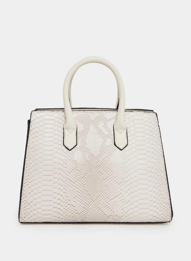ستايلي Snakeskin Tote Bag with Dual Handles