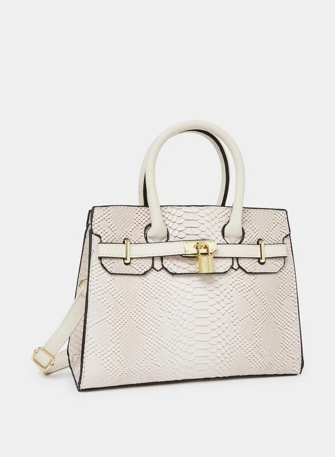 ستايلي Snakeskin Tote Bag with Dual Handles