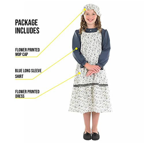 fun shack Colonial Costume Girls, Orphan Girl Costume, Pioneer Costumes Girls, Victorian Girl, Halloween Costumes for Kids, Medium - Image 3